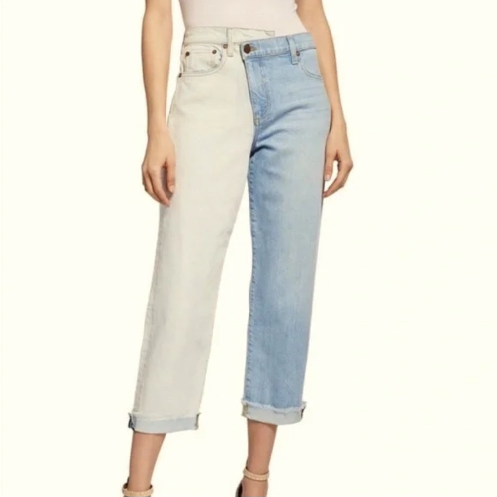 Alice and Olivia two tone jeans